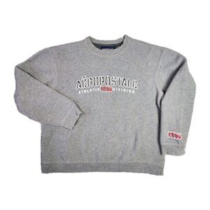 Vtg Aeropostale Sweatshirt‎ Mens M Spellout Cyber Y2k Embroidered Chunky Retro